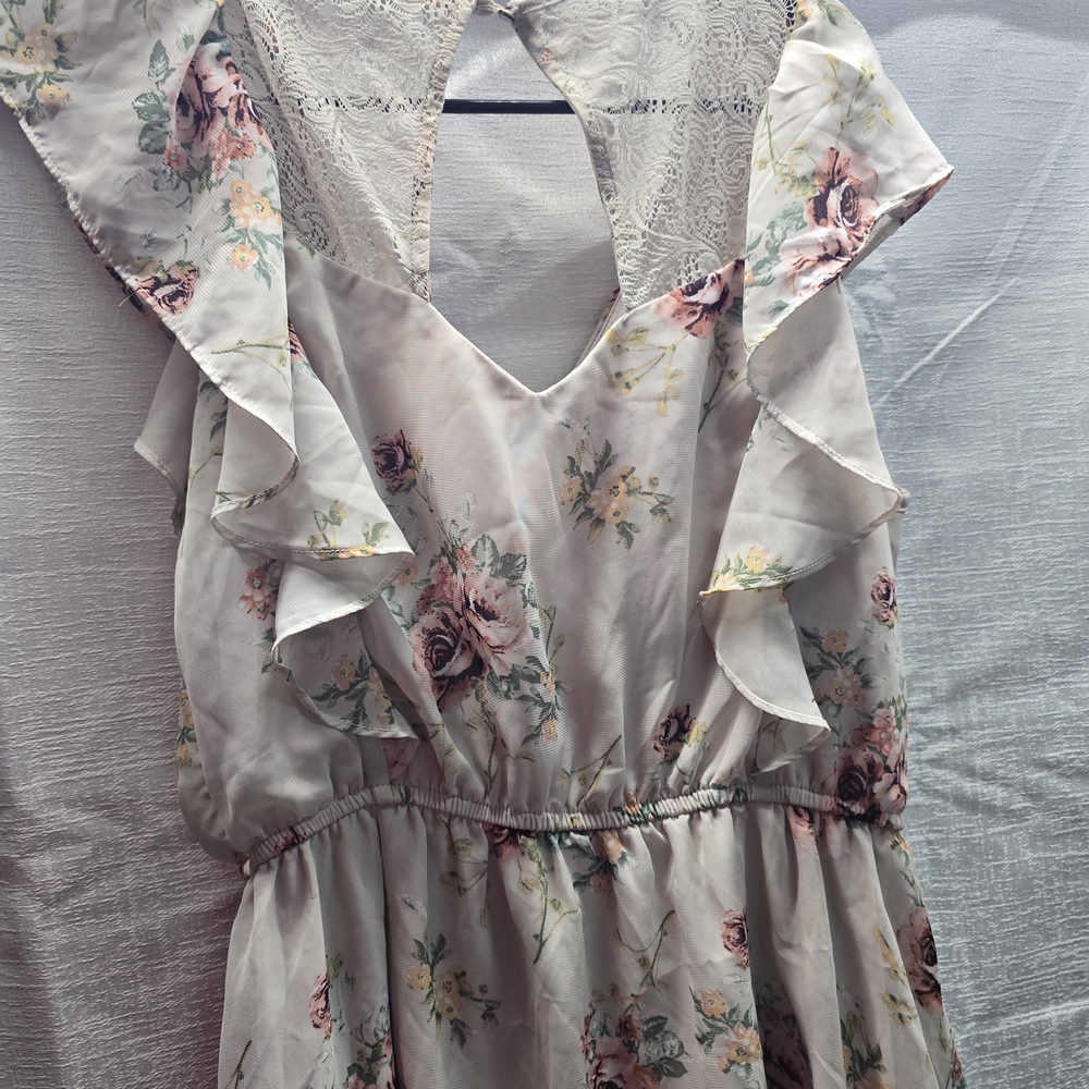Maurices Floral Ruffle Sleeve Dress